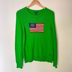 Lauren Ralph Lauren Iconic Flag Sweater - 100% Cotton - Large